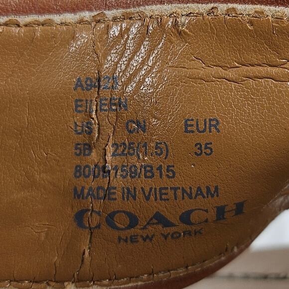 COACH NEW YORK WOMEN'S EILEEN THONG SANDALS BROWN/TAN/BLACK SIZE 5B - Picture 7 of 14